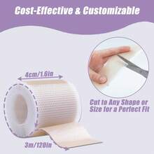 Băng dán sẹo silicone cắt theo kích thước cho sẹo mổ đẻ, sẹo phẫu thuật và sẹo lồi, dùng cho mặt và nếp nhăn | Có thể tái sử dụng - Xem 4