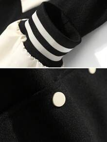 Men's Autumn/Winter Casual Fashion Sports Outdoor Baseball Jacket Minimalist Commute Daily Top - Black - View 7