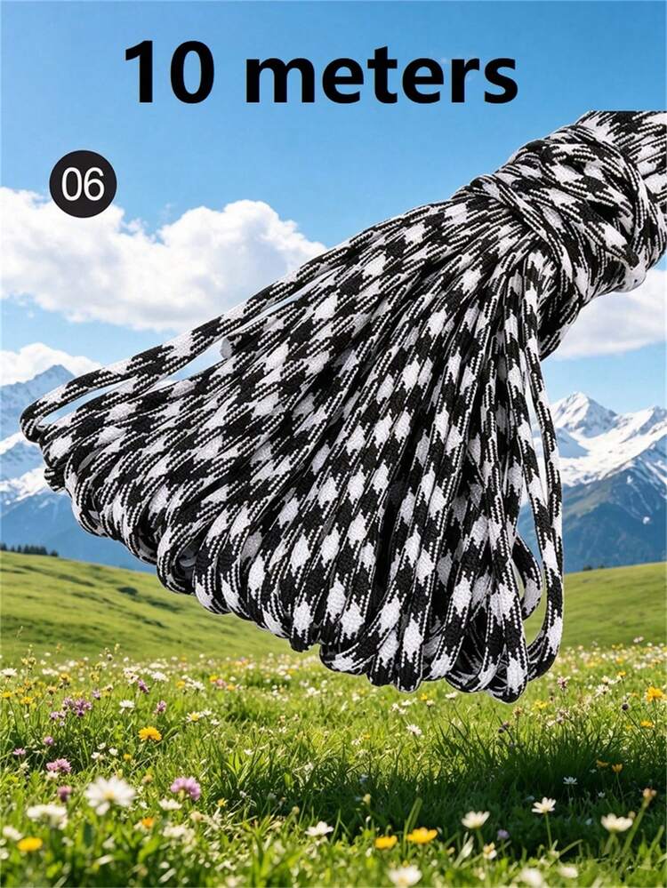 10M/50M/100M Cuerda de Paracord de Nylon, 4mm 7-Hebras - Cuerda trenzada no elástica, adecuada para entrenamiento al aire libre, camping y actividades DIY - Multicolor - Añade 79