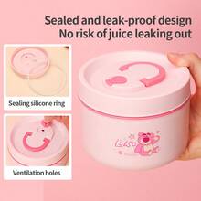 Mesuca Portable Reusable Insulated Lunch Box Set, Food Storage, Disney Lotso Bear Character Print, Pink, Insulated & Leak-Proof, Suitable For School, Office, Camping, Picnic, 3-Piece Food Container Set, 1 Set - Hot Pink - View 6