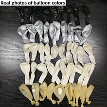 50pcs Black, White And Silver Balloons, Metallic Silver Balloons And Foil Confetti Balloons, Black White Silver Balloons For Wedding, Engagement, Birthday, New Year, Valentine's Day, Shower, Baby Shower, Boy Birthday, Gentleman, Father - Multicolor - View 4