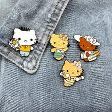 SANRIO 1件可愛卡通三麗鷗胸針，萬聖節與聖誕節金屬徽章，Hello Kitty胸針，柔軟甜美貓咪合金包包飾品針 - 彩色 - 查看 7