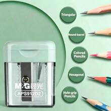 Single-Hole Premium Student Pencil Sharpener, Durable And Easy To Clean, With Lid To Prevent Mess, Compact Desktop Stationery Design, Suitable For Office, Pink, Gray, White, Green, Home And School, Manual Pencil/Eyebrow Pencil Sharpener, Random Style - Style 1 - View 12