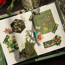 Scrapbook Supplies Kit, Botanical Bullet Junk Journal Kit With Journaling/Scrapbooking Supplies, Stationery, A6 Grid Notebook With Graph Ruled Pages,Washi Sticker, Decorative Papers, Envelopes, Scrapbook Gift For Craft Lover - Plants - View 4