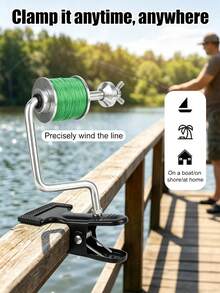 Fishing Line Spooler, Portable Fishing Reel Spooler Adjustable Tangle-Free Line Winder Spooling Station For Spinning And Baitcasting Reels - Multicolor - View 3