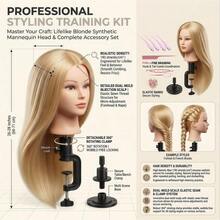 Hair Mannequin Head Practice Head For Braiding | Manikin Head With Clamp Stand Doll Head For Hair Styling Practice Kit For Kids And Cosmetology - View 9
