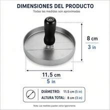 Aluminum Alloy Hamburger Press With Ergonomic Handle, 11.5 X 8 Cm Round Meat Mold For BBQ And Grilling, Professional Silver Kitchen Tool - Grey - View 9