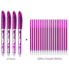 8pcs Colorful Erasable Gel Pens With Adorable Flower Patterns, Random Colors, Creative Stationery, Suitable For Back To School Gifts, Award Prizes - Multicolor - View 18