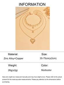 4pcs/Set Fashionable Design Colorful Rhinestone Necklace Elegant Versatile Gold Heart Sun Moon Pendant Decor Multi-Layer Stackable Necklace Popular Women's Neck Jewelry Suitable For Daily Wear And Date Party Wear Handmade Chain Cut By Length Number Of Sections Colorful Rhinestone Quantity And Color Arrangement Are Random And Not Fixed - Multicolor - View 5