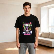 Sport Casual Trending Unisex Loose Tee Sweat-Wicking Printed Design Light Workout Daily Wear - 小 PPP - 查看 1