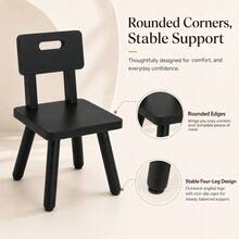 Nordic Style Solid Wood Footstool, Small Chair With Cutout Handle, Entryway Shoe Bench Decor - Black - View 6