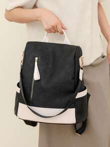 Women's Backpack Suitable For Daily Commute, Travel, Shopping And Street Shopping - Black - View 5
