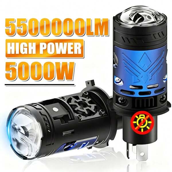 Heyword 2 piezas/1 pieza Mini faros LED de doble luz de alta luminosidad enfocada para automóviles y motocicletas, modelo universal H4