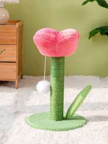 1 Tulip-Shaped Cat Scratching Board, With Sisal Rope, Pet Cat Scratching Post Toy - Multicolor - View 7