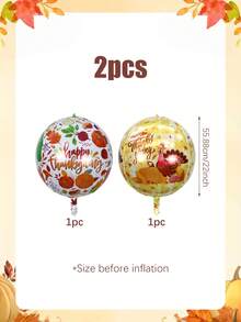 2/4pcs 22-Inch Thanksgiving 4D Foil Balloons, Including 22-Inch Thanksgiving Maple Leaf Pumpkin Balloons And Thanksgiving Turkey Balloons, Suitable For Thanksgiving Decoration, Harvest Festival, Pumpkin Theme Party, Halloween, Autumn Harvest Thanksgiving, Autumn Birthday, Dinner Party Decoration - Multicolor - View 9