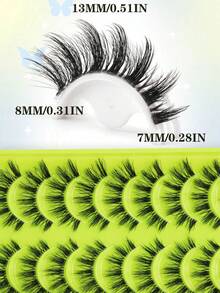 10 Pairs Of Natural False Eyelashes - Transparent Eyelash Base, Cat Eye Style, Perfect For Beginners To Create Perfect Eye Makeup, Suitable For Daily Wear, Holiday Parties, Friend Gatherings, Eyelashes, False Eyelashes - Black - View 2