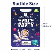 Space Party Adventure Theme Jelly Sticker Book, Universe Planets Astronaut Stickers, Free Creation Space Scene Game, Inspire Children's Aerospace Dreams And Imagination - Blue - View 10