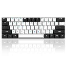 MageGee Star61 Mini 60% RGB Gaming Mechanical Keyboard 61 Keys Wired USB-C Multi-Device Gaming Keyboard Customizable Keycaps Suitable For Laptop PC Computer Gamers [Black & Blue: Brown Switch] - Black and white blue (Brown Switch) - View 4