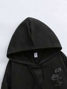 Plus Size Autumn/Winter Casual Sweatshirt, Ideal Autumn/Winter Clothing For Girls Black - Black - View 3