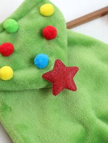 PETCIRCLE 1PC Pet Clothes Autumn/Winter New Small Dog Puppy Cat Cute Style Holiday Atmosphere Plush Christmas Cape - Christmas Tree - Green - View 5