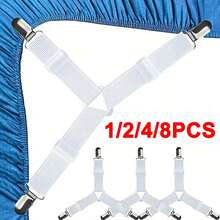 1/2/4pcs Minimalist Multi-Functional Bedroom Sheet Clips - Knitted Sheet Holders, Ensure Bedding Stability - Hand Wash Only Anti-Slip Clips, Suitable For Mattresses, Sofas And Tablecloths - Universal Sheet Clips, Triangular Sheet Holders, Sheet Clips, Adjustable Sheet Straps, Mattress Holders, Suitable For Mattress Covers - Multicolor - View 14