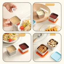 3pcs Square Stainless Steel Food Storage Containers With Colorful Silicone Lids, Reusable Small Leak-Proof Meal Prep Boxes, Metal Refrigerator Storage Containers For Fruit, Leftovers And Baby Food; Airtight Fresh-Keeping Lid Design To Keep Food Fresh; Rust-Resistant Durable Stainless Steel Meal Prep Containers, Lightweight Portable Mini Storage Boxes For Fridge, Freezer, Picnic And Outdoor Travel - Multicolor - View 12