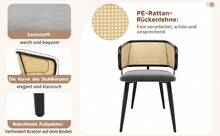 Grey Dining Chairs With Woven Backrest - Modern And Comfortable Style - 灰色 - 查看 4