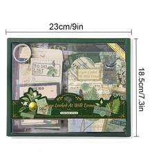 Scrapbook Supplies Kit, Botanical Bullet Junk Journal Kit With Journaling/Scrapbooking Supplies, Stationery, A6 Grid Notebook With Graph Ruled Pages,Washi Sticker, Decorative Papers, Envelopes, Scrapbook Gift For Craft Lover - Plants - View 2