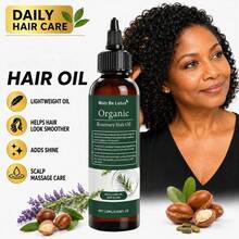 1 Bottle 120ml Organic Rosemary Hair Oil, Infused With Rosemary Extract And Multiple Plant Oil Ingredients, Lightweight And Easy To Apply, Non-Greasy And Non-Sticky, Suitable For Dry, Frizzy, Curly, Wavy, Straight And Chemically Treated Hair Daily Care, Helps Nourish Scalp And Hair Strands, Improves Dry And Messy Appearance, Enhances Softness, Smoothness And Natural Shine - Organic Rosemary Hair Oil - View 2