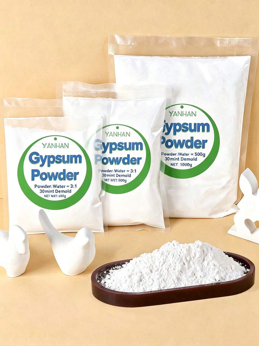 1000g/500g/200g 高密度石膏粉，易混合，適用於DIY家居藝術、雕塑模具、花瓶製作、家居裝飾，1000g/600g/500g/200g