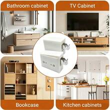 Heavy-Duty Cabinet Bracket Set (4-Piece Set: Includes 4 Brackets, 12 Expansion Bolts, And 8 Screws); Wall-Mounted Support Bracket With A 100kg Load Capacity; Adjustable Design Suitable For Kitchens, Living Rooms, And Bathrooms. - Milk Color Set - View 8