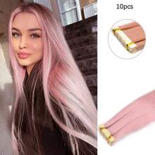 Mini Tape-In Synthetic Hair Extensions 24 Inch 10 Pieces Straight Hair Invisible Glue Colorful Tape-In Hair Extensions Suitable For Halloween Cosplay Costume Fashion Party Christmas New Year Gift - Multicolor - View 22
