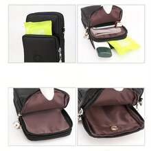 Minimalist Polyester Rectangular Multi-Pocket Zipper Crossbody Phone Bag With Adjustable Strap, For Travel, Commuting, Shopping, Daily Use - Multicolor - View 4