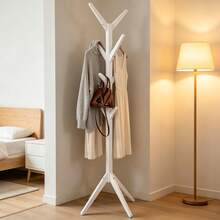 Holz Mantelhalter,Modernes Design Mantelhalter,Wohnzimmer Mantelhalter(Nur Mit Mantelhalter) - 白色 - 查看 1