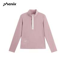 Phenix Outdoor Knit Long Sleeve T-Shirt Unisex 2025FW Anti-Static Stand Collar Fleece Top - Dusty Pink - View 4