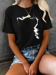 Women T-Shirts - 黑色 - 查看 1