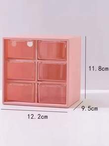 6-Compartment Desktop Drawer Jewelry Box, Drawer Design, Large Capacity Multi-Function Storage Rack, Transparent Multi-Layer Dust-Proof Storage, Suitable For Storing Cosmetics/Jewelry/Miscellaneous Items, Wall-Mounted Organizer, Portable Jewelry Rack, Office Supplies Cosmetics Storage Rack, Storage For Various Desktop Items, Ideal Choice For Makeup Artists, Students, Girls, Home Use, Suitable For Vanity, Desk, Bathroom And Other Multiple Scenes (Each Storage Box Comes With One Random Sticker) - Rectangle - View 10