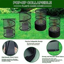 1pc Foldable Pop-Up Garden Plant Protective Cover, Fine Mesh Insect Barrier Net, Breathable Plant Shield To Block Birds For Veggies And Blooms - A - View 9