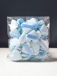 10/20/30/60個迷你水滴形棉粉撲，超柔軟天鵝絨材質，專為眼部與眼角輪廓修飾設計，適合所有膚質 - 淺藍色 - 查看 9