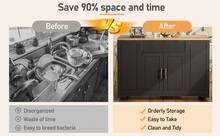 Black Rolling Sideboard With Shelves - Ideal For Kitchen Or Living Room - 黑色 - 查看 2