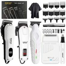 HIENA 5PCS Hair Clipper Set, Cordless Electric Hair Trimmer For Men, Suitable For Daily Haircut, Salon Haircut, Shaving, Nose Hair Trimming, USB Fast Charging, LED Digital Display, Adjustable Combs, Easy To Use For Beginners, Multiple Accessories, Gift Box Packaging, Great Holiday Gift - View 11