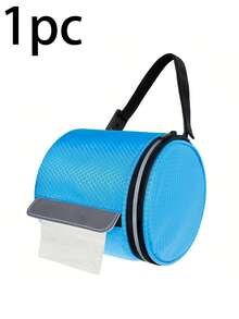 1pc Portable Foldable Toilet Paper Holder With Adjustable Strap, Cat-Proof Honeycomb Tissue Dispenser, Large Capacity Storage Rack, Fabric Finish, Suitable For Camping, Home And Office, Camping Toilet Paper Holder, Camping Essentials, Wall-Mounted Storage - Multicolor - View 14