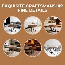 110*110*75cm MDF Top Table With Metal Leg Dining Table - 棕色 - 查看 6