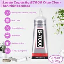 110ml B7000 Clear Super Glue, Rhinestone & Jewelry Making Craft Glue With Precision Tip, Bedazzling Kit Supplies For DIY, Shoes, Crafts, Jewelry, Headband, Brooch, Setting, Diamond, Earrings, Pendant, Super Strong Bonding Agent - 110 ml - 查看 6