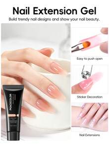 PEACECOLOR 16ml Poly Nail Extension Gel, UV LED Cured Quick Building Builder Gel For Nail Extension & Manicure, Multiple Colors Available, Hard Gel For Beginner Home DIY & Professional Salon Nail Art - Multicolor - View 7