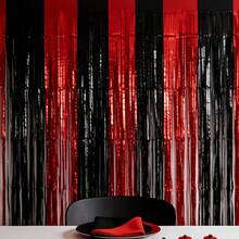 2PCS Black And Red Shiny Party Decoration Tassels, Halloween Scene Decor - 2pcs (Red + Black) - View 7