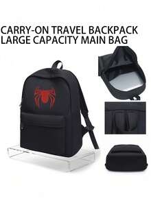 Mochila de moda para hombres, nuevo estampado de araña de red roja, bolsa de nylon conveniente y espaciosa para ir al trabajo - Multicolor - Ver 6