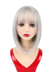 Short Straight Bob Synthetic Wigs Pink Hair Wig With Bangs For Women Cosplay Cute Wig Heat Resistant Fiber Halloween Wear - Multicolor - View 18