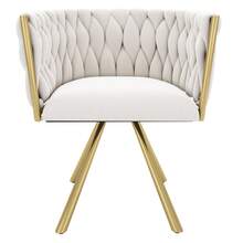 Dining Chair Beige Gold Luxury Frame - Beige - View 11