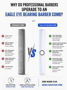WANMEI Rotating Bearing Hair Comb Professional Haircutting Comb Head Hair Cutting Comb Double-Sided Wide Tooth & Fine Tooth Hair Comb Rotating Hairstyle Comb Barber Salon Hair Cutting Styling Tool - Multicolor - View 8